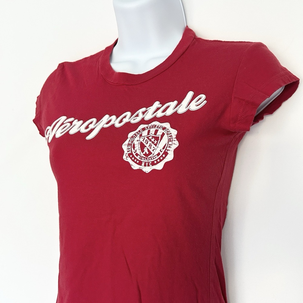 Vintage Y2K Aeropostale Baby Tee XSmall Preppy Fitted Graphic T-Shirt Unique